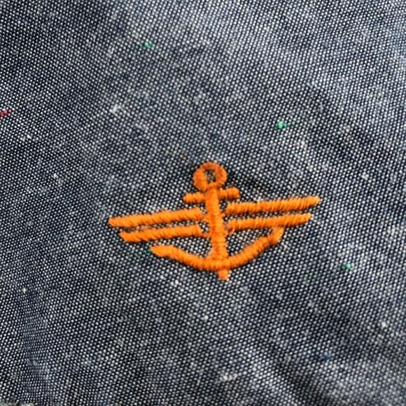 Dockers Mens Shorts Size 42 Chambray Blue Flat Front Chino Casual Gray Classic - Picture 12 of 14